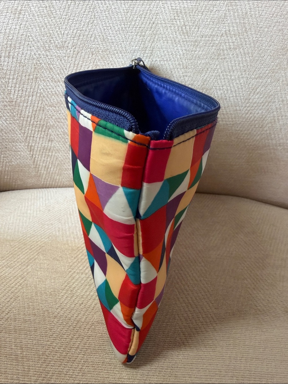 kate spade Multicolor Geometric Cosmetic Pouch - Navy Trim - Picture 10 of 11